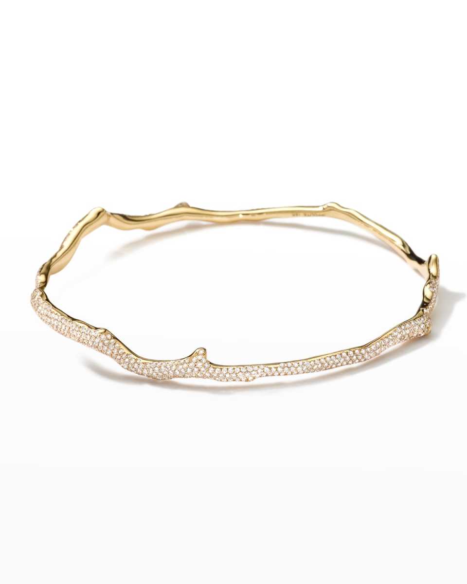 18K Gold Coral Reef Diamond Pavé Bangle